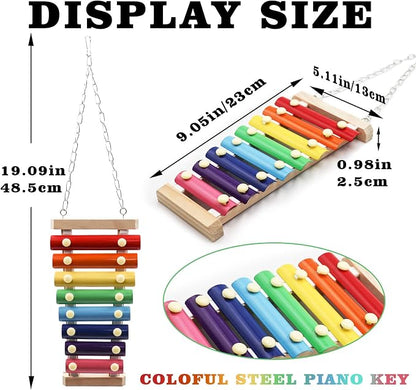 Dnoifne Colorful Bird Xylophone Toy, Suspensible Funny Xylophone Toy - Image 6