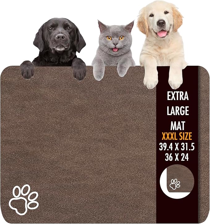 Dog Food Mat, Non Skid Cat Bowl Mat, No Stains Quick Dry by yuzshin