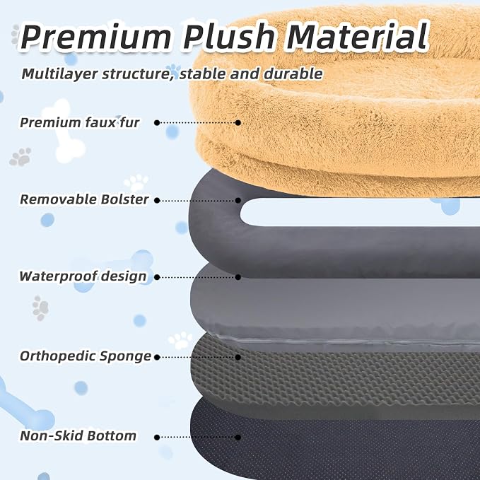 Human Dog Bed, Washable Faux Fur Pet Bed - Image 4
