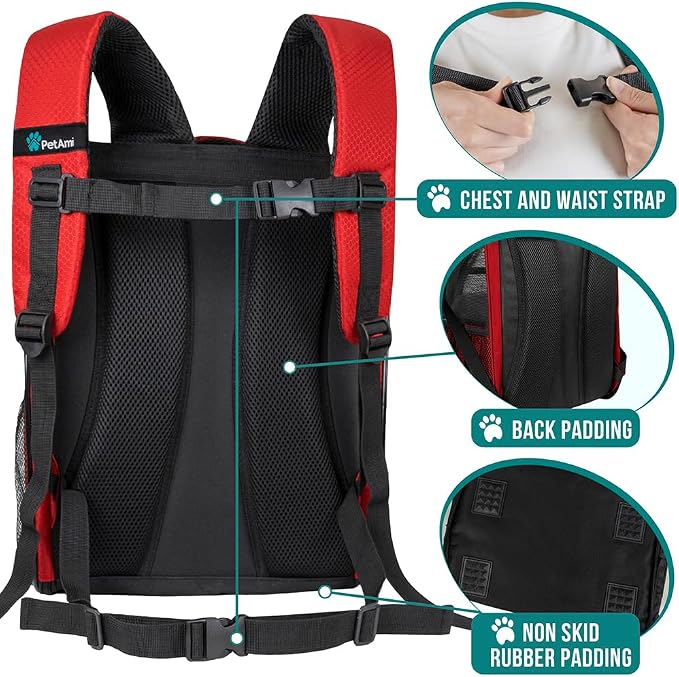 PetAmi Dog Backpack Carrier for Small Large Cat, Ventilated Pet Hiking Backpack - Image 5