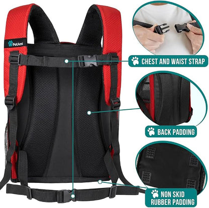 PetAmi Dog Backpack Carrier for Small Large Cat, Ventilated Pet Hiking Backpack - Image 5