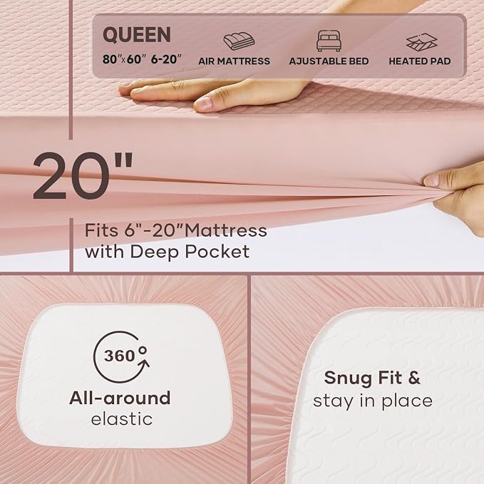 OhGeni 100% Waterproof Mattress Protector, Queen Size Mattress Soft Pad - Image 7