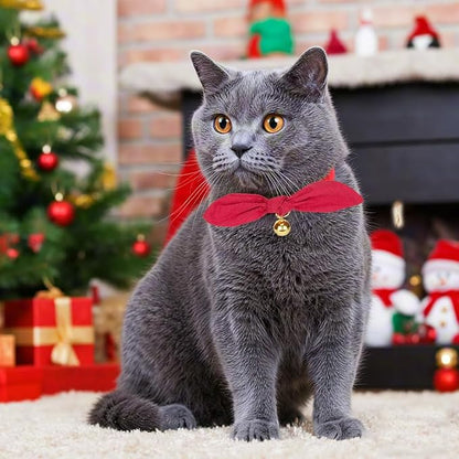Bunny Ear Cat Collar with Bell and Bow Tie, Breakaway Cute Bowtie Kitten Collars - Image 6