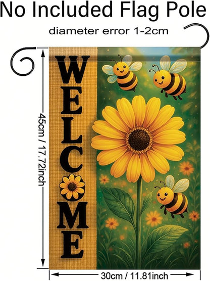 Spring Summer Garden Flag Bee Sunflower Flag 12x18 Inch Double-Sided Cute - Image 8