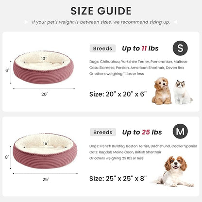 Love's cabin Round Donut Cat and Dog Cushion Bed, 20in Pet Bed - Image 4