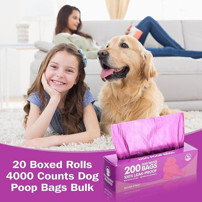 Sherr 20 Boxed Rolls 4000 Counts Dog Poop Bags Bulk Leak Proof Dog Waste Bags - Image 4