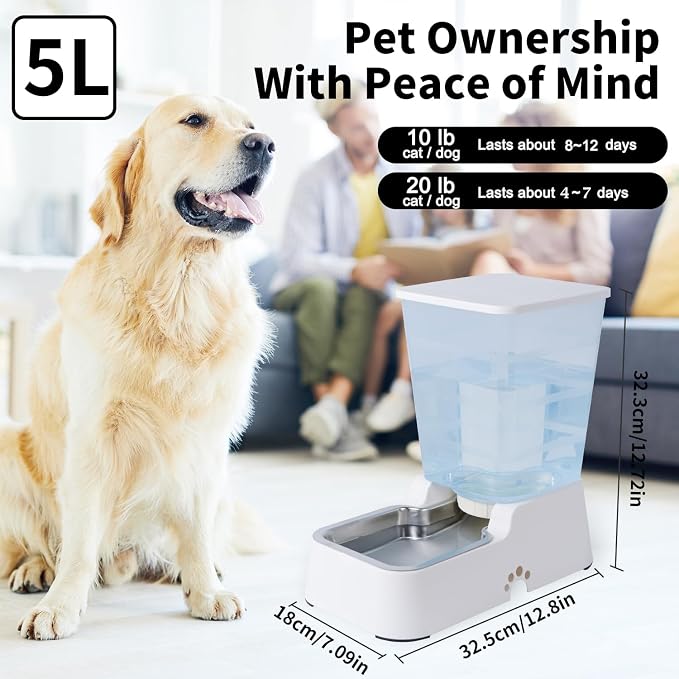 Meikuler Automatic Dog Cat Water Dispenser Large Capacity 5Lfor Cats and Medium - Image 3