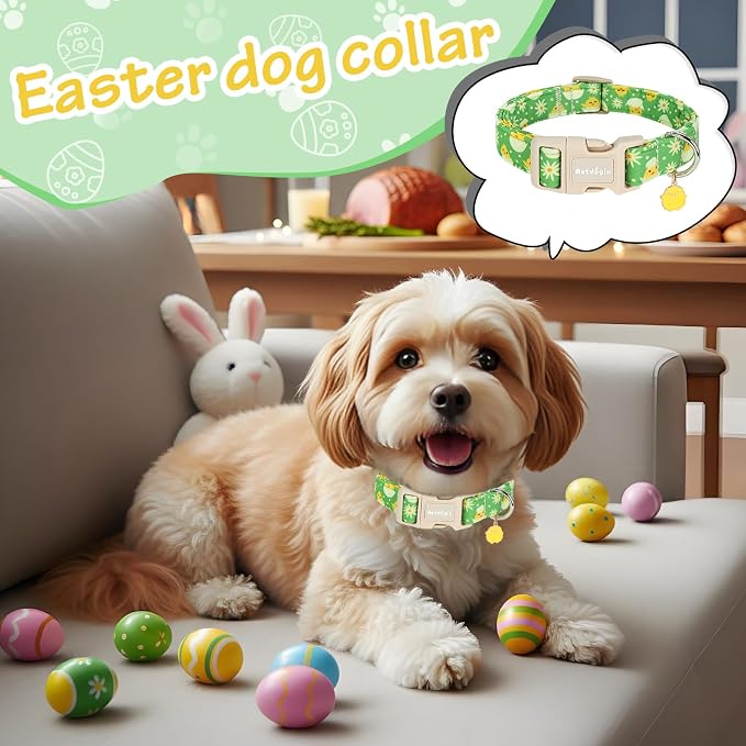 Easter Dog Collar for Medium Dogs, Easter & Spring Theme Mediuml Dog Collar - Image 3
