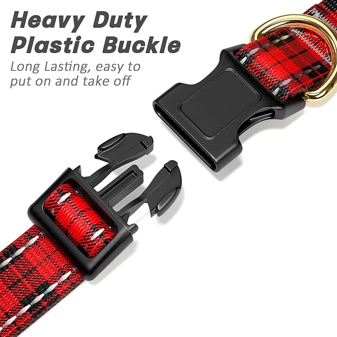 Reflective Dog Collar for Medium Dogs, Cute Boho Adjustable Heavy-Duty Nylon - Image 4