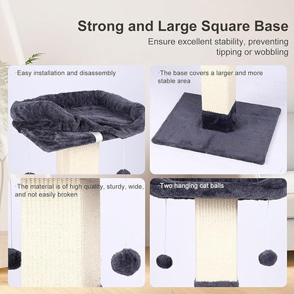 34" Cat Scratching Post for Indoor Cats, Sisal Cat Scratcher - Image 5