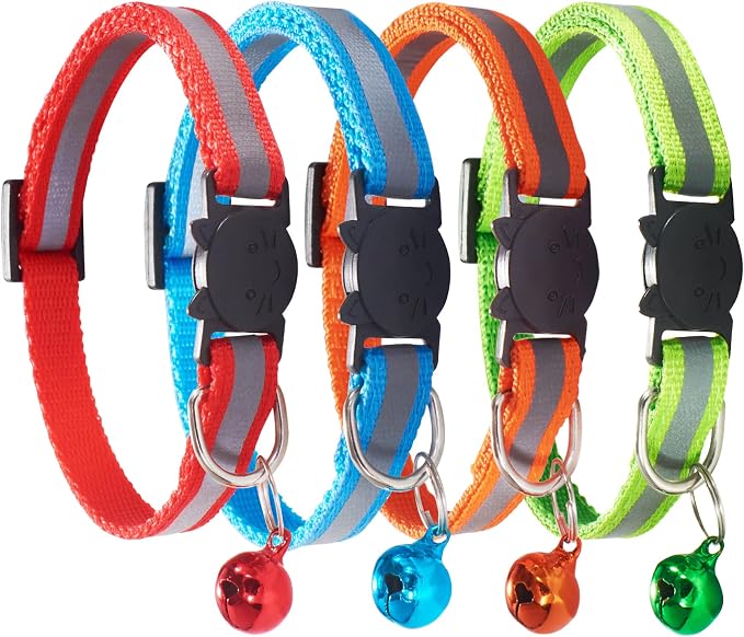 Breakaway Reflective Nylon Cat Collars by D-buy