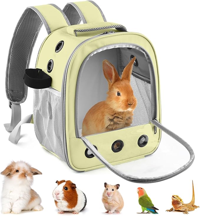 Guinea Pig Carrier Backpack, Portable Rabbit Travel Carring Bag by DBNESS