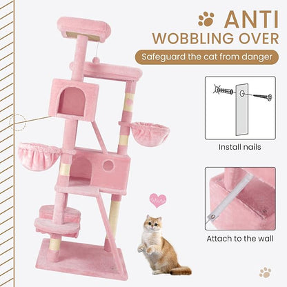 SHA CERLIN 65in Larger Cat Tree Tower Condo - Image 7