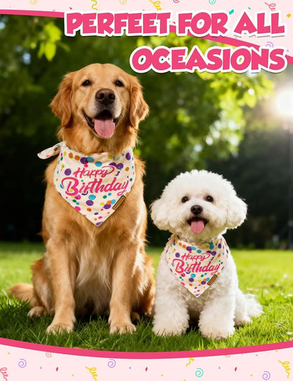 Luxury Double-Layer Dog Birthday Bandana – Handmade, Silk-Soft Polyester - Image 6