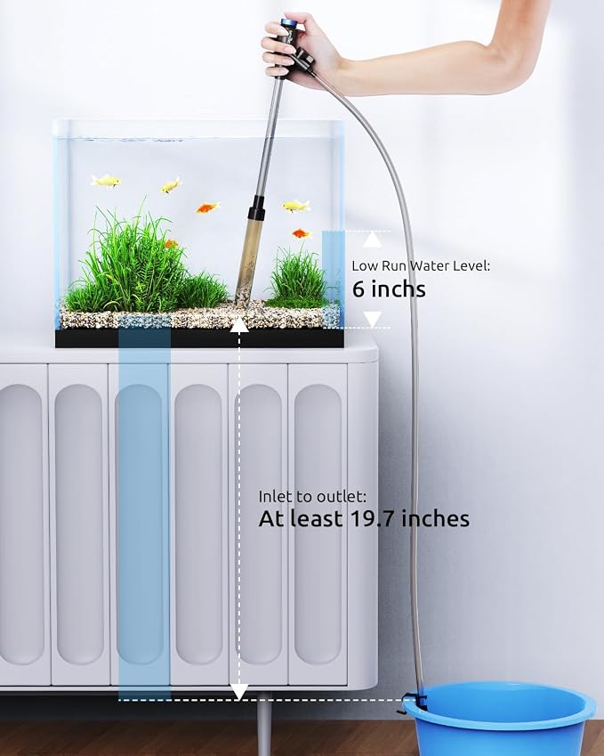 Gravel Vacuum for Aquarium, Fish Tank Cleaner Kit, Mini Manual Fishtank Vacuum - Image 8