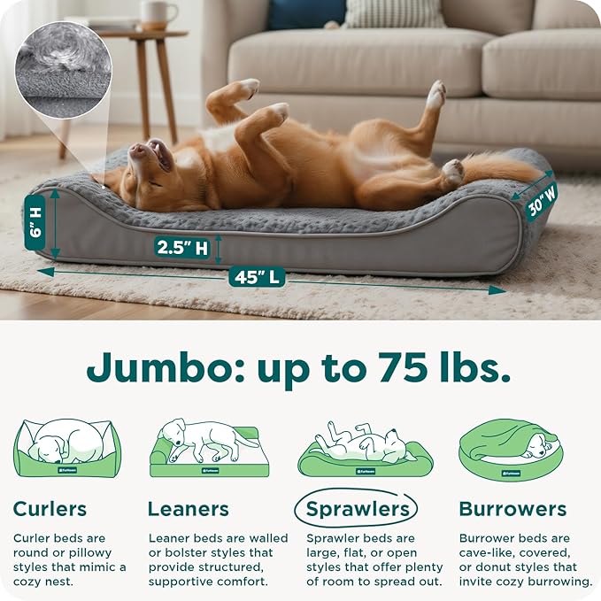 FurHaven Orthopedic Dog Bed for Large Dogs, Luxe Lounger Contour Mattress - Image 3