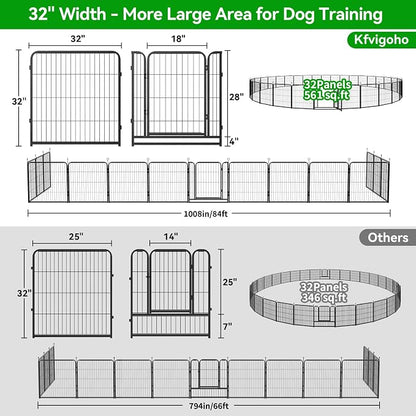 Dog Playpen Outdoor Extra Wide 32 Piece Panels Heavy Duty Dog Fence 32" Height - Image 5