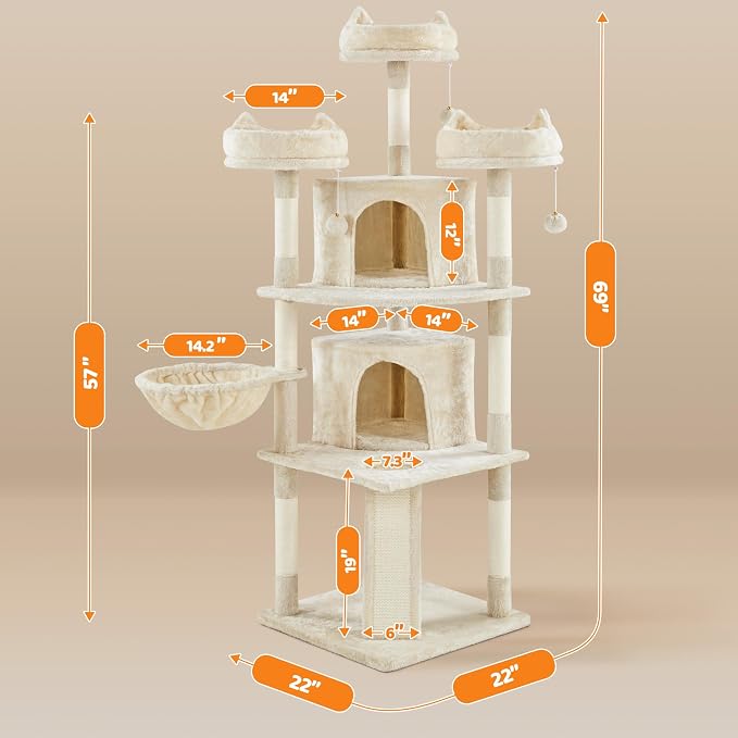 Yaheetech 68.5in Cat Tree Multi-Level Cat Tower - Image 9
