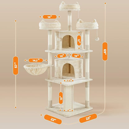 Yaheetech 68.5in Cat Tree Multi-Level Cat Tower - Image 9
