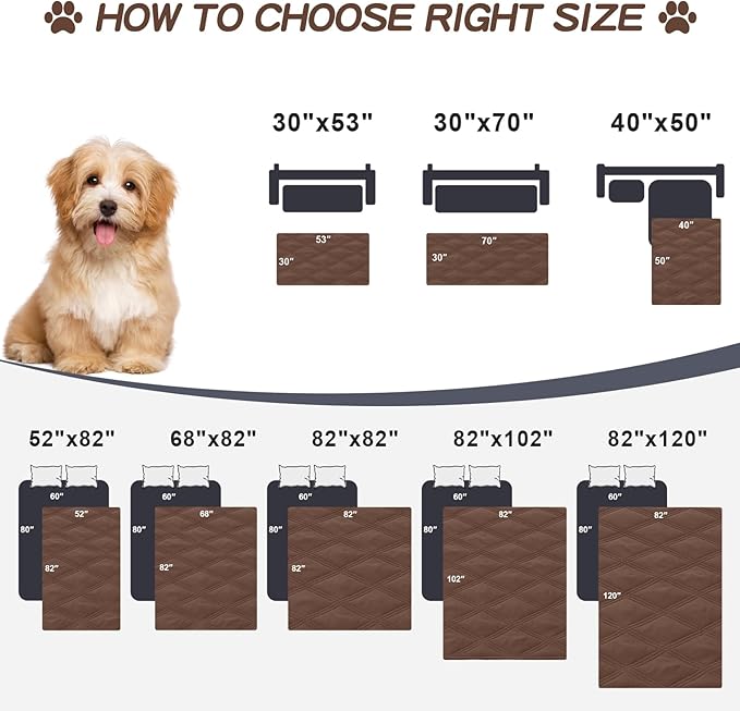 Smiry Waterproof Dog Bed Cover Blanket 68x82, Soft Reversible Pet Blanket - Image 6