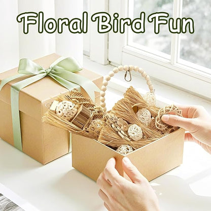 5-Pack Natural Flower Bird Toys – Foraging & Chewing Toys - Image 5