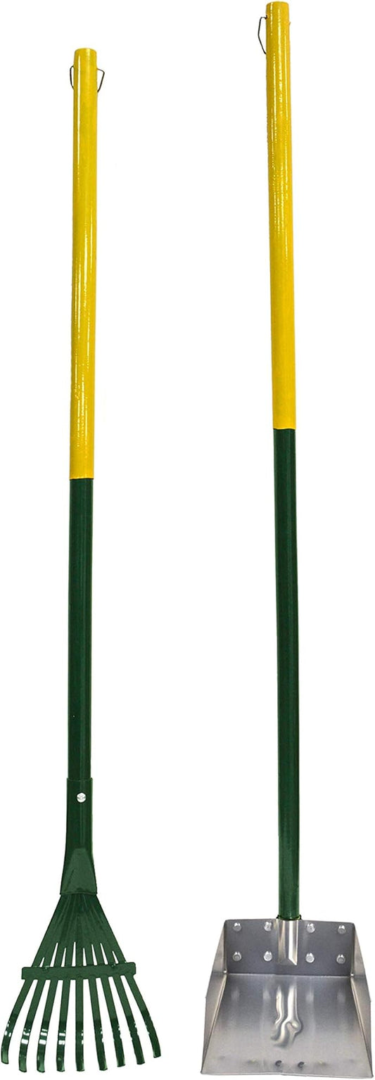 Four Paws Stainless Steel Long-Handled Dog Pooper Scooper Rake & Pan 2 Piece Set by FourPaws