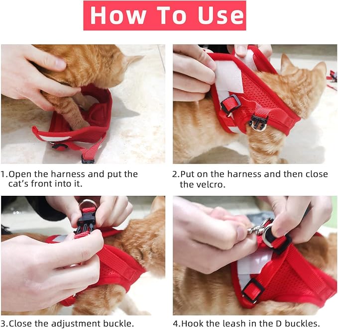 Red Cat & Dog Vest Harness - Image 6