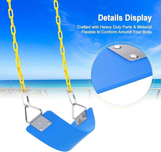 AGPTEK Swing Set, Seat with 66 Inch Anti-Rust Chains Thermoplastic Coated - Image 7