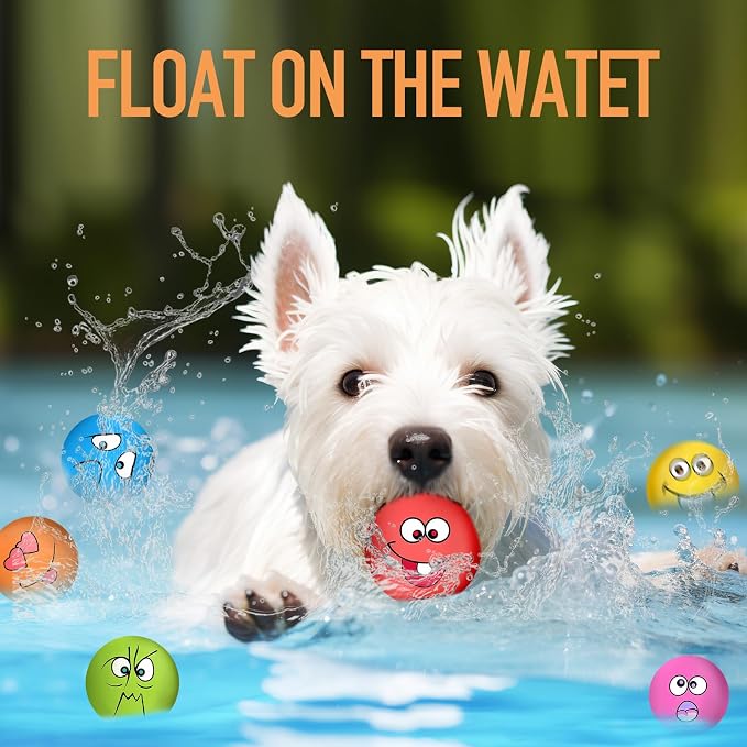 Squeaky Dog Toys Funny Face Chewing Latex Rubber Soft Fetch Play Interactive - Image 4