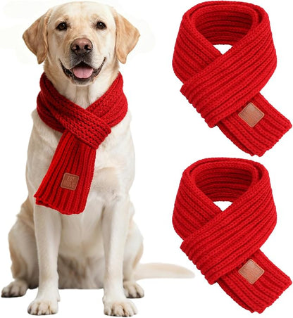 BWOGUE 2-Piece Knitted Dog Christmas Scarf & Bandana by BWOGUEPetHome