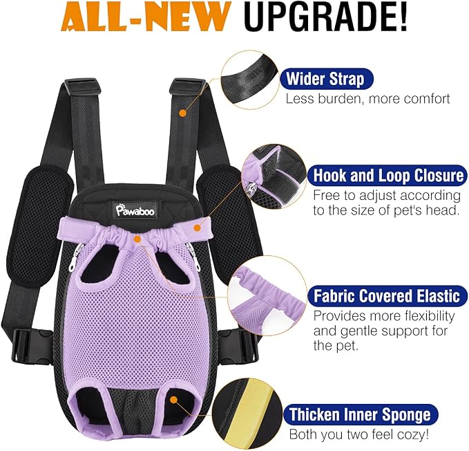 Pawaboo Pet Carrier Backpack, Adjustable Pet Front Cat Dog Carrier Backpack - Image 4