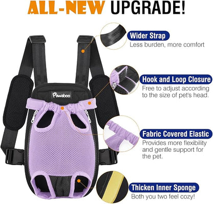 Pawaboo Pet Carrier Backpack, Adjustable Pet Front Cat Dog Carrier Backpack - Image 4