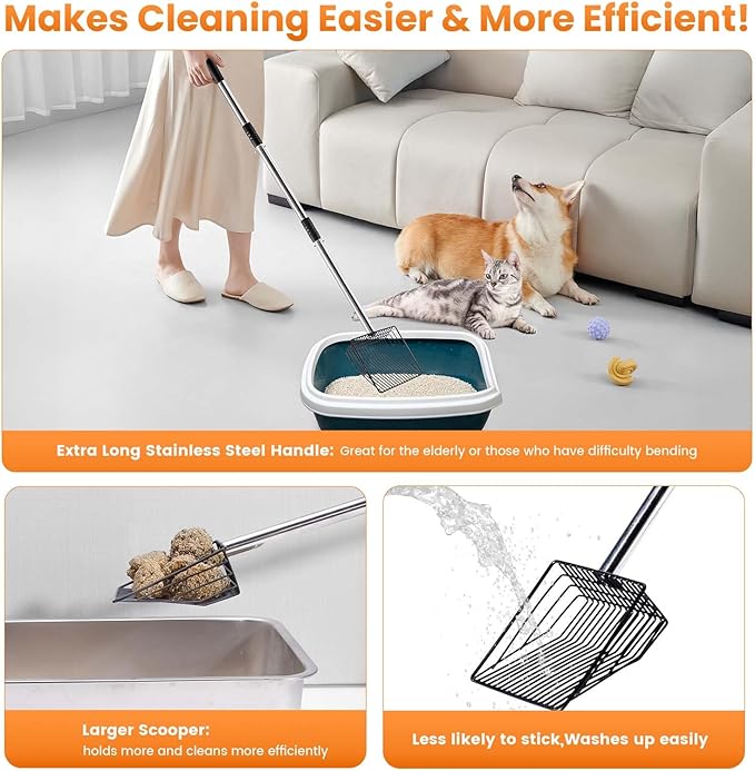 Cat Litter Scoop 43 inch Metal Litter Scooper - Image 7