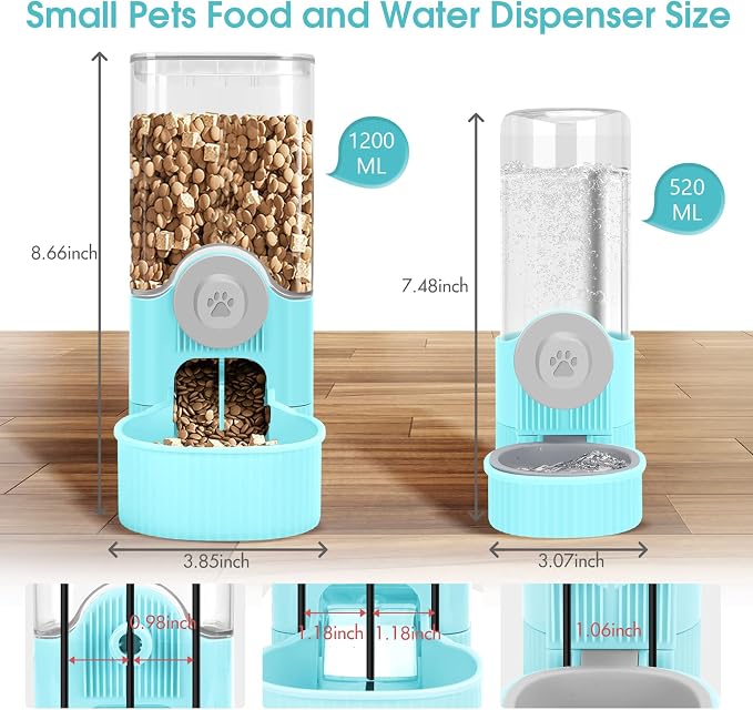 Yummy Sam Hanging Cage Automatic Small Pet Food Bowl Water Bottle Dispenser - Image 2