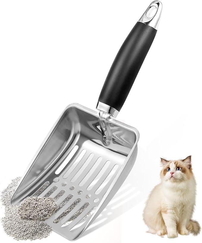 Stainless Steel Cat Litter Scoop, Metal Cat Litter Scoop, Kitty Metal Scooper by NewGF