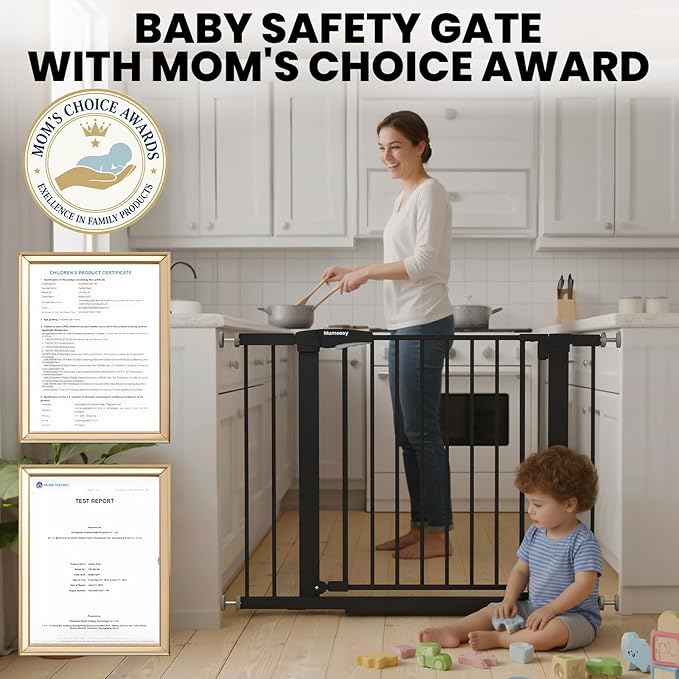 Baby Gate for Stairs, 29.7-40.6" Pressure Mounted Dog Gate, Auto Close Safety - Image 3