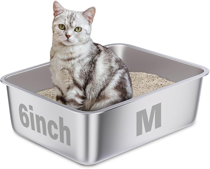Stainless Steel Litter Box, Metal Litter Box, Cat Litter Box by YOLLBERLifeStudio