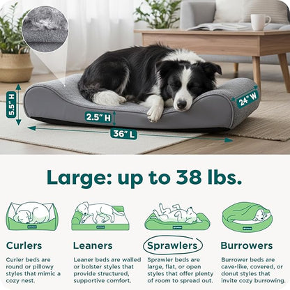 FurHaven Orthopedic Dog Bed for Large Dogs, Luxe Lounger Contour Mattress - Image 3