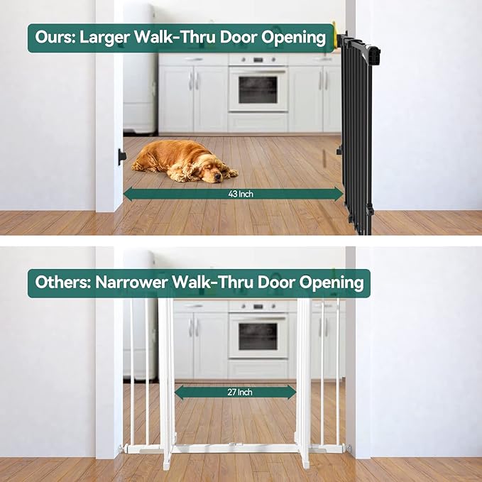 Babelio Baby Gate for Stairs, Kitchen & Doorways, No Bottom Bar| One-Handed - Image 3