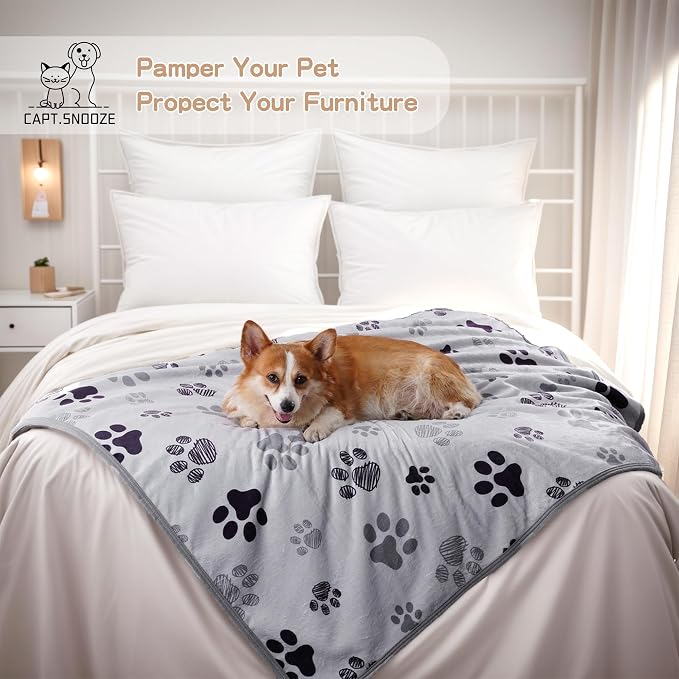 Waterproof Dog Blankets Pet Blanket 60"x80", Soft Fluffy Sofa Car Bed Protector - Image 6