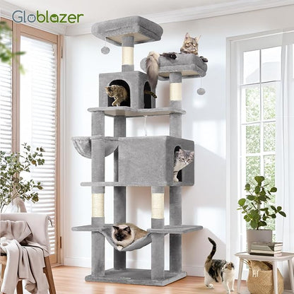 Globlazer Cat Tree Tower, 76-Inch Extra Tall Multi-Level Cat Furniture - Image 7