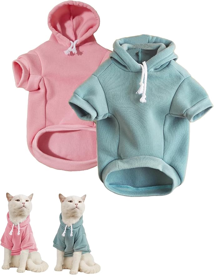 QWINEE Basic Dog Hoodie Sweatshirt Puppy Sweater Warm Cat Costumes Pet Clothes by QWINEE