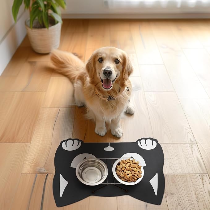 Pet Mats for Food and Water Dog Cat Food Mats Pet Feeding Mat Anti-Slip No - Image 2