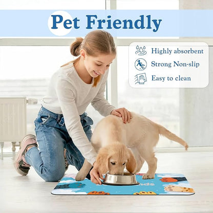 Cat Paw Pet Feeding Mat–Christmas Stocking Quick Dry Absorbent Dog Cat Food Mat - Image 6