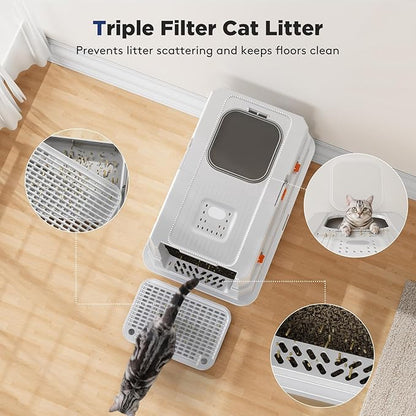 FURTIME Stainless Steel Litter Box - Image 6