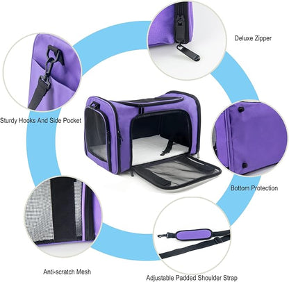 Soft Sided Carrier for Small Medium Cats Dogs, TSA Airline Approved Collapsible - Image 3