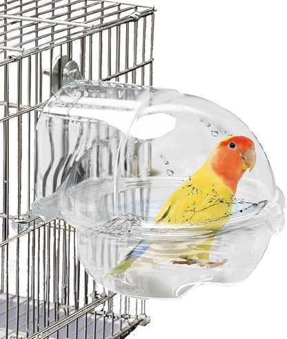 kathson Bird Bath Box for Cage Parakeet Bath Tub Parrot Hanging Bathtub Cube by kathson