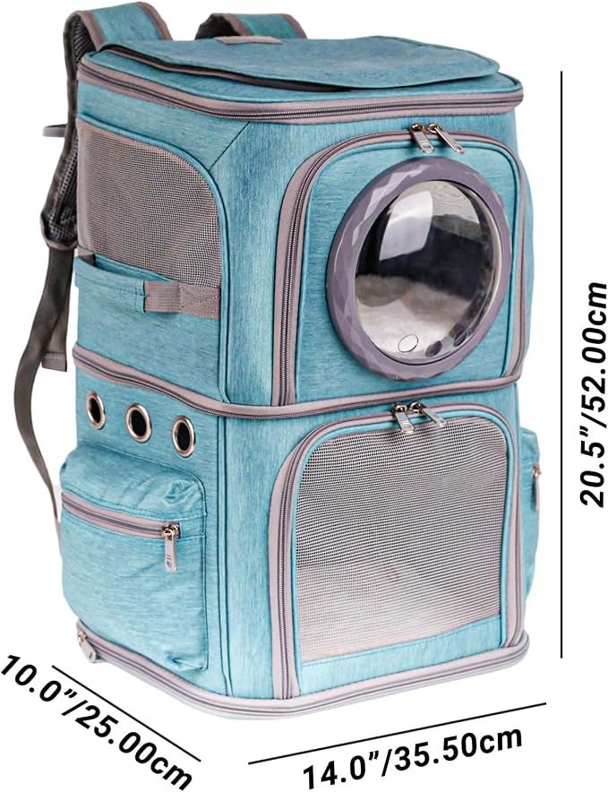 2-in-1 Pet Carrier Backpack for Two Cats or One Dog, Space Capsule Clear Bubble - Image 2