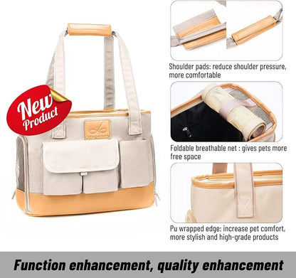 Dog Carrier, Cat Carrier, Pet Carrier, Foldable Waterproof Premium PU Leather - Image 4
