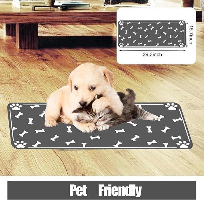 Large Pet Feeding Mat, Absorbent Quick Dry Dog Mat - Image 3